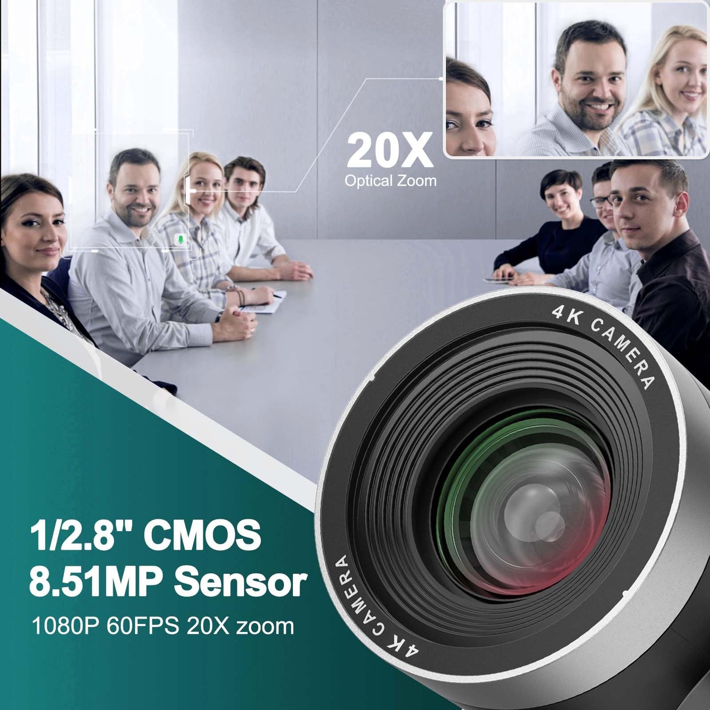 ADKIDO 4K PTZ Camera,20X PTZ Camera,4KP30 IP Streaming Output with HDMI,3G-SDI,USB 3.0 for Conferencing, Church and Schools.(SDI+HDMI+USB3.0+IP, 20X)