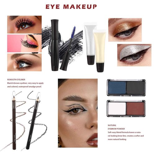 Hegafoo All in One Makeup Kit for Teens, 106 Pcs Professional Makeup Kit for Women Full Kit, Include Eyeshadow Palette, Lipstick Set, Concealer, Foundation, Lipgloss, Makeup Brush(Silver)