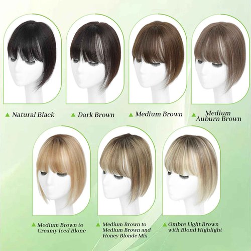 Black and Pretty Hair Toppers for Women Real Human Hair Toppers with Bangs Hairpieces for Women with Thinning Hair 360° Cover Pieces 3 * 4.5 Swiss Base Hairpieces 10Inch (4T427)