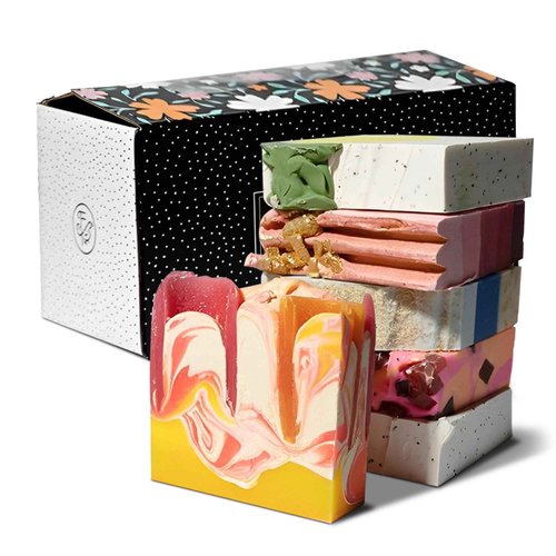 FinchBerry Season of Soap Gift Set - Handmade Seasonal Soaps - Cleanse & Moisturize with Olive, Shea Butter & Coconut Oil - Ideal for All Skin Types & SUMMER Gifting, Pack of 6 (4.5 oz Each)