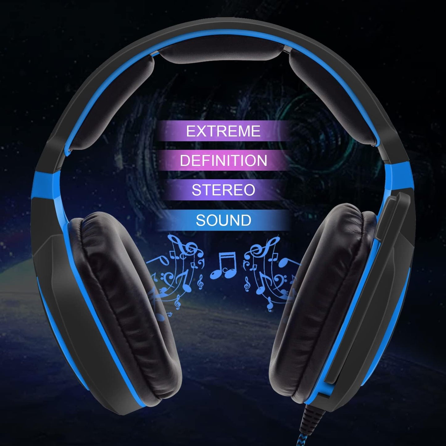 Anivia AH28 Over Ear Headphones Wired Stereo Computer Headsets Gaming Headset with Mic, Bass with Volume Control, Noise Isolating for Multi-Platforms