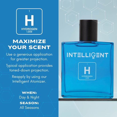 Intelligent Hydrogen Eau de Parfum | Cologne for Men | Fresh, Playful, and Elegant | 3.4 Fl Oz (100 mL)