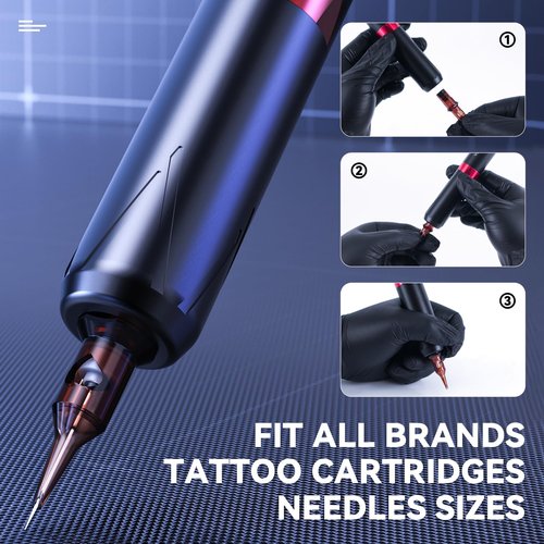 Mast Tattoo Tour Fly2 Cordless Tattoo Gun Machine Kit - Rotary Cartridge Tattoo Pen 20Pcs Needles Complete Tattoo Supplies for Beginners