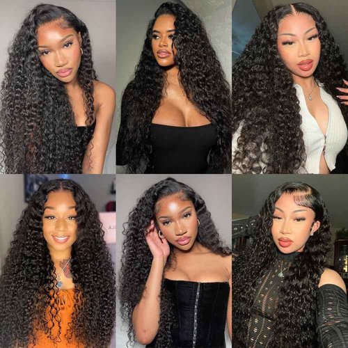 virginess Deep Wave Lace Front Wigs Human Hair Pre Plucked 20 Inch 13x4 Lace Frontal Closure Wig for Black Women Glueless Deep Curly Lace Front Wig Human Hair Wig