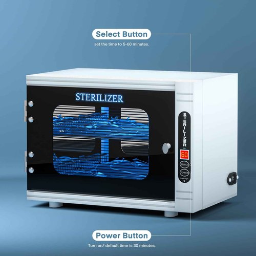 Yofuly Sterilizer for Esthetician, 12L Large Sterilizer for Nail Tools, Multi-Functional Nail Cleaning Box, Large Capacity Cleaning Cabinet for Home Use, Barbers, Beauty Salons, and Spas