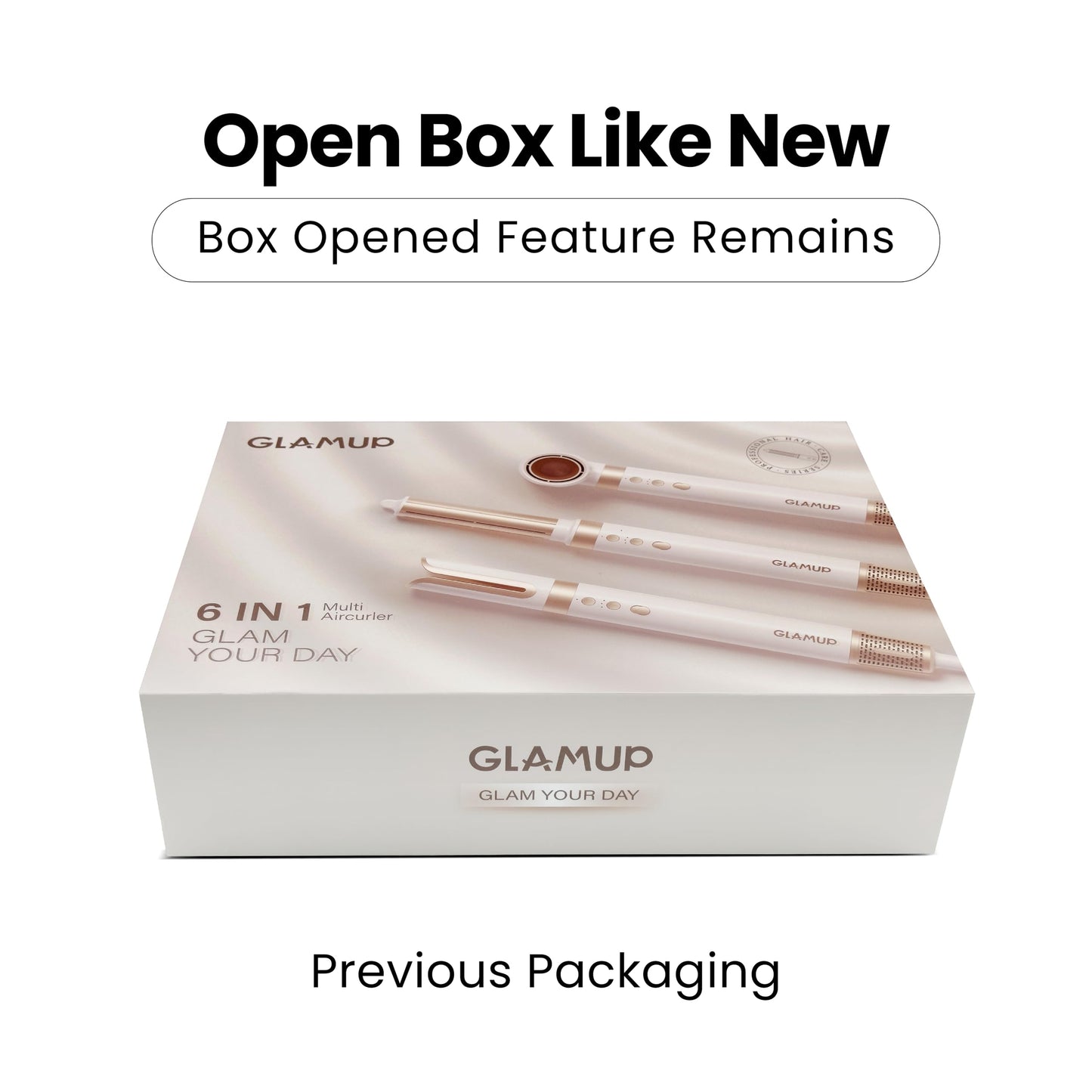 GLAMUP 6 in 1 Hot Air Styler, Coanda Auto-Wrap Hair Dryer Brush & Volumizer, Refurbished Multi Hair Tool (Renewed)