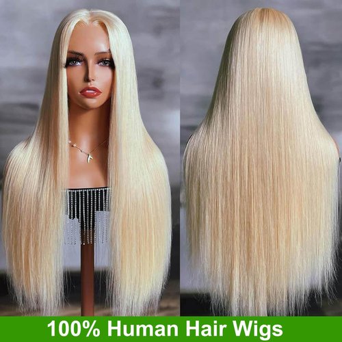 613 13x6 Lace Front Wig Human Hair 613 HD Lace Frontal Wig Blonde Lace Front Wigs Human Hair Pre Plucked Brazilian 180 Density Straight Lace Front Wigs Human Hair Glueless Wigs for Women 22 Inch