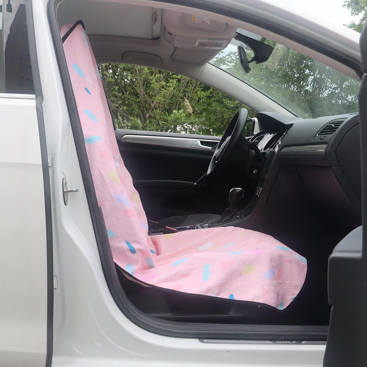 LoyaGour Car Seat Cover Protector Front Seats,for Gym Workout,Running,Swimming,Beach and Hiking,Waterproof Sweat Towel Bucket Seat Covers for Cars SUV Trucks (Pink Marbling, 1Pcs)