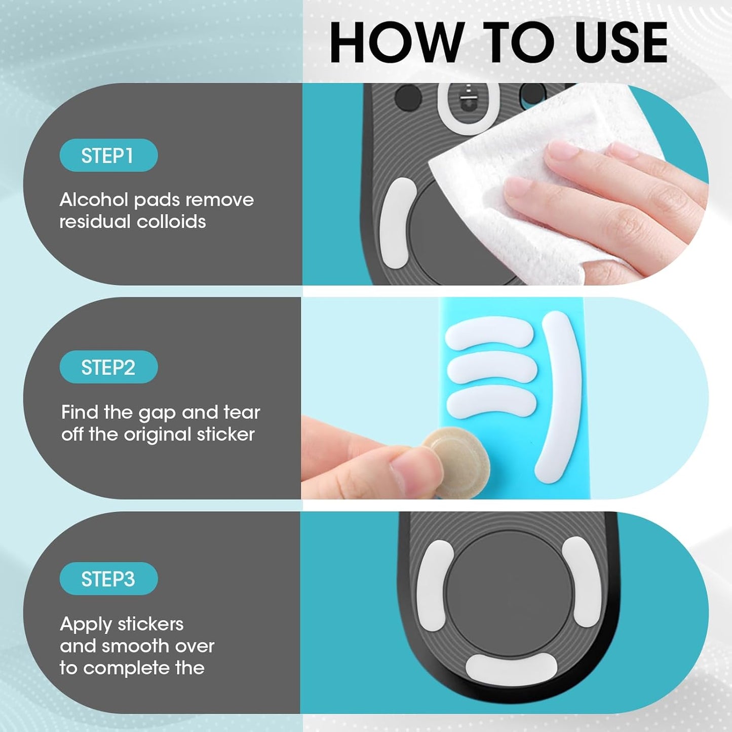 2 Pack MX Master 3/3S Wireless Gaming Mouse Feet Sliding Stickers, Wear-Resistant Smooth Mice Glass Skates Pad Compatible with Logitech Mouse Feet Replacement (Glide Mice Skates, White PTFE)