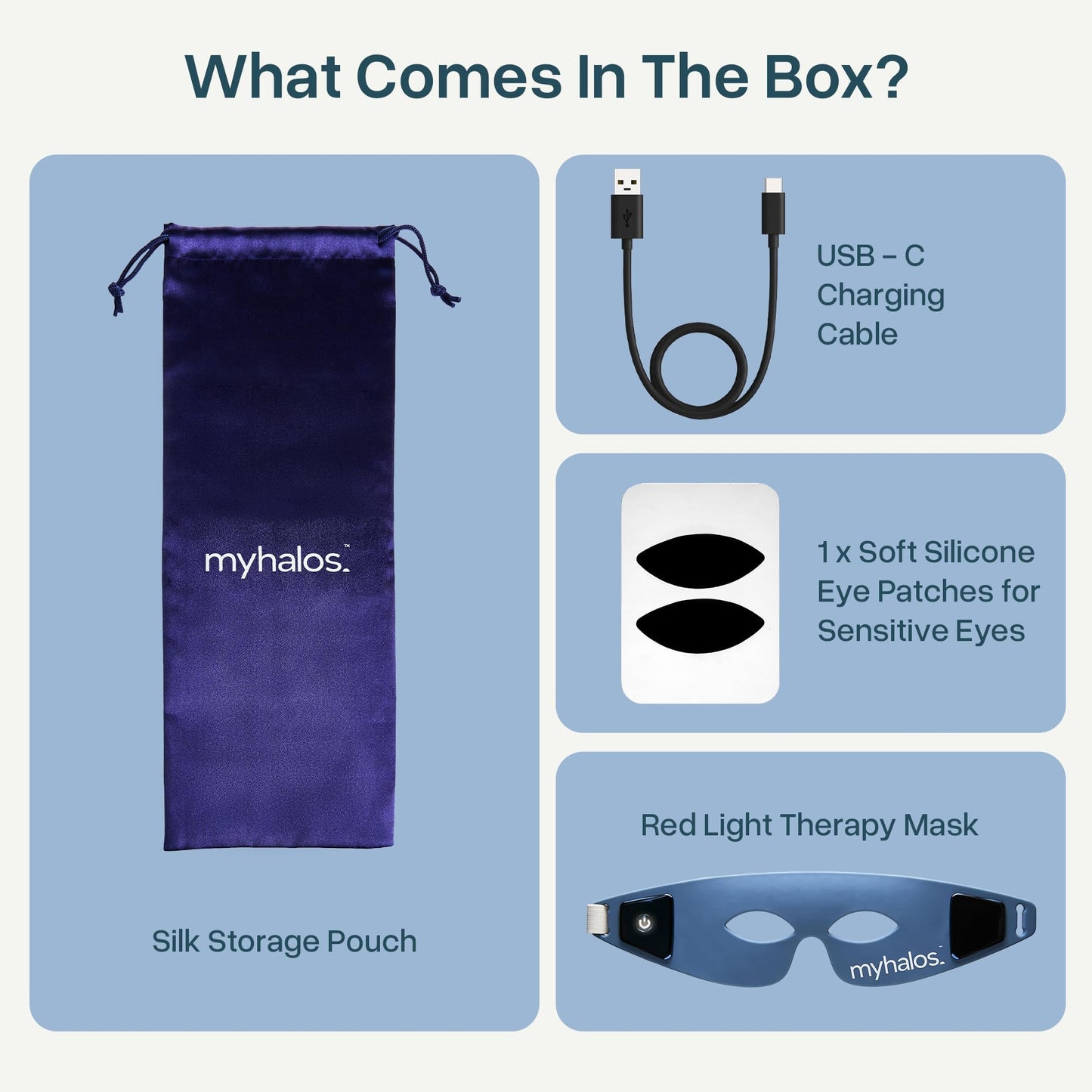 MyHalos Under Eye Red Light Therapy Mask - Advanced Light Mask & LED Eye Mask for Wrinkles, Dark Circles & Crows Feet - Red Light Therapy for Eyes & Face