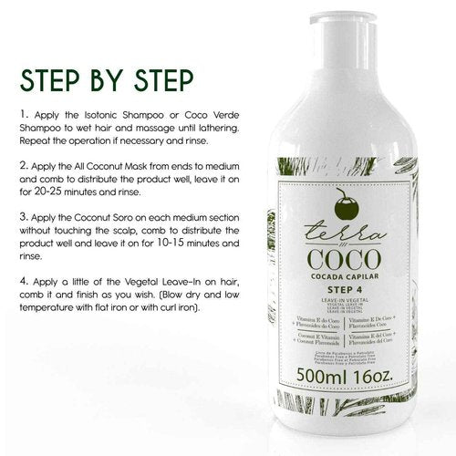 YBERA PARIS Terra Coco Cocada Capilar | Vegan | Moisturizes and Nourishes Leave-in | Ideal for Extremely Dry and Worn Hair Damaged by Sun or Chemicals| Removes Dead Cells | 16.0 Oz