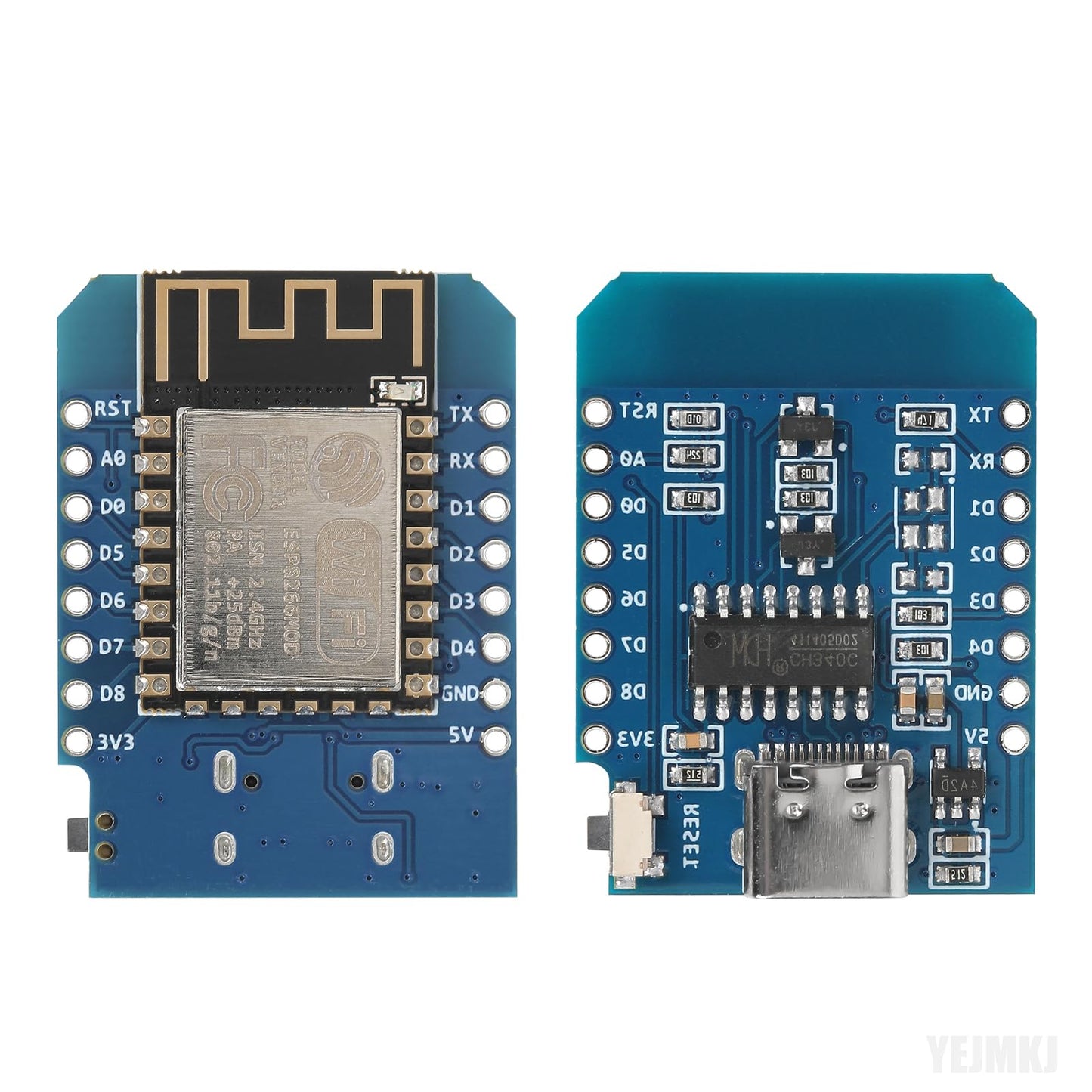 YEJMKJ 3pcs D1 Mini NodeMcu ESP8266 Module Type-C USB ESP-12F WLAN WiFi Internet Development Board Base on ESP8266 ESP-12F Compatible with Arduino, WeMos D1 Mini