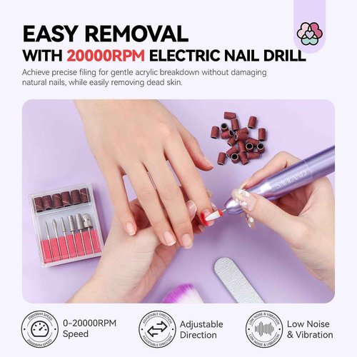 SAVILAND Acrylic Nail Kit with Drill & U V Light: Professional All-in-1 Nails Kit for Beginner with Everything Acrylic Powder & 240 ml Liquid Gel Polish Set Essential Oil Home Use