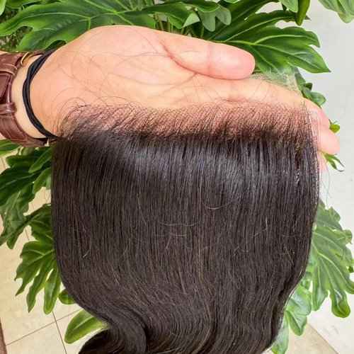Amesha Hair 5x5 HD Lace Closure Straight Natural Color 100% Human Hair Pre-Plucked 0.10mm Ultra-thin Invisible Swiss Lace 12 Inch