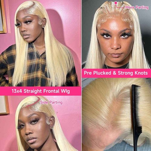 613 Lace Front Wig Human Hair 26Inch 13x4 Blonde Lace Front Wigs 210% Density 613 HD Lace Frontal Wig for Women 12A Brazilian Straight Human Hair Wig Glueless Wigs Pre Plucked with Baby Hair