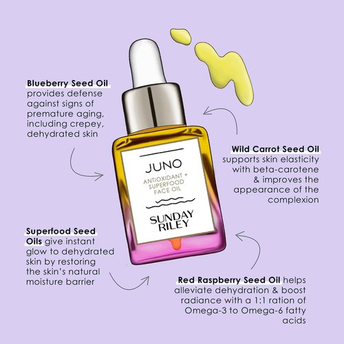 Sunday Riley Juno Antioxidant and Superfood Face Oil, 1.18 Fl Oz