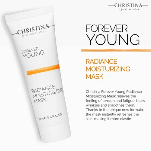 Christina Forever Young Radiance Moisturizing Facial Mask with Vitamin E | Anti-Aging Nourishing Face Masks Skincare | Skin Renewal Boost | Strengthens and Revitalizes Skin | For All Skin Types 50ml