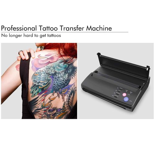 TATELF Tattoo Stencil Machine Thermal Copier Tattoo Stencil Printer with 20pcs Transfer Paper for tattooing Artists (Black)