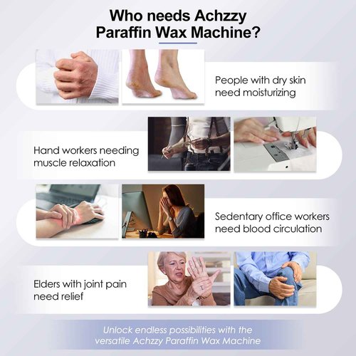 Achzzy 4000ml Paraffin Wax Machine for Hand and Feet - Professional Wax Warmer with 200W Thermal Core, LED Real-time Temp Control & 167°F Rapid Melting, Intense Hydration with Hand Wax Paraffin Bath