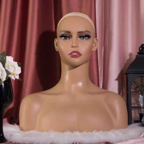 JINGFA Mannequin Head Wig Head Mold - Stylish and Realistic Mannequin Head with Shoulders, Simple and Easy to Use for Fashion Enthusiasts