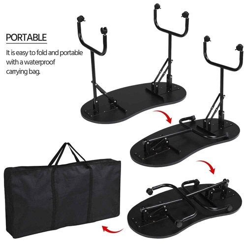 Yaheetech 37-inch Portable & Foldable Manicure Table Nail Desk Workstation with Large Drawer/Client Wrist Pad/Controllable Wheels/Carrying Case for Spa Beauty Salon Black