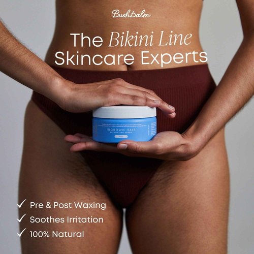 Bushbalm Nude Exfoliating Scrub (236 ml) for Ingrown Hair & Razor bumps Prevention and Francesca Trimmer Electric Shaver for Close Grooming and Pre-Wax Preparation