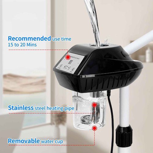 Fuehomue Professional Facial Steamer on Wheels, Facial Steamer for Facial Deep Cleaning, Facial Humidifier for Spa, Adjustable Height for Spa, Salon and at Home Use