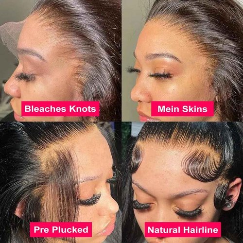 Nawpum 26 Inch 13x6 Lace Front Human Hair Wigs 180 Density Pre Plucked Straight HD Lace Wigs Human Hair 13x6 Straight Lace Frontal Wigs Human Hair Wigs for Women Glueless Wig