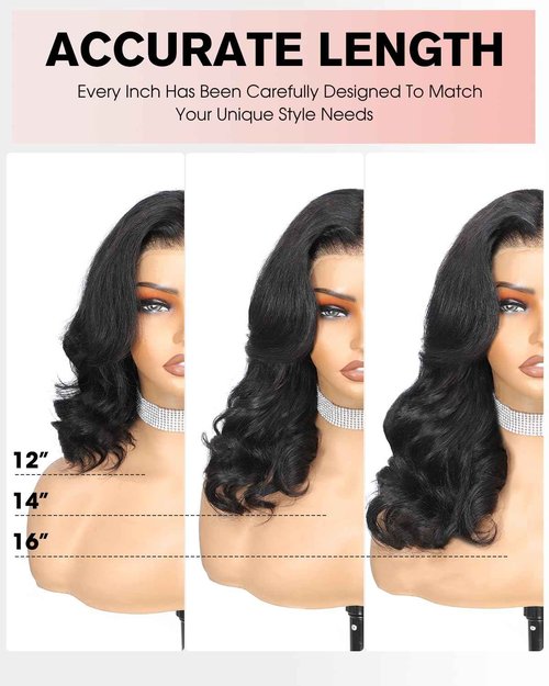 Layered Cut Curtain Bangs Face-Framing Bob Wig Human Hair 9x6 Glueless Wigs Human Hair Pre Plucked Pre Cut HD Lace 250 Density Loose Body Wave Ready to Wear Closure Wigs Human Hair for Women 14 Inch