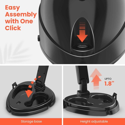 TASALON Portable Hooded Hair Dryer Bonnet, 1875W Height Adjustable Salon Home Hair Dryer with Hood, 3 Heating Settings - Black