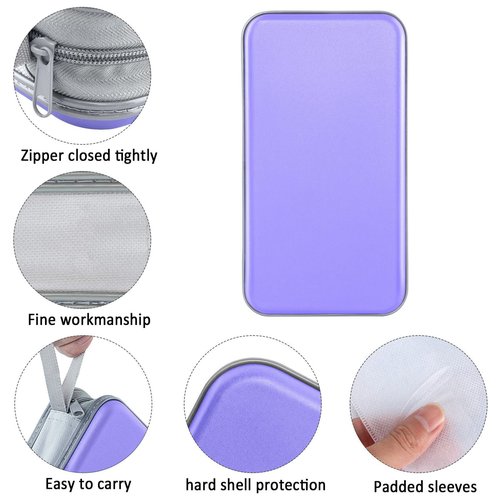 CD Case, Siveit DVD Case Holder 96 Capacity Hard Plastic CD DVD Disc Cases Storage Binder Wallet for Car Home Office Travel (Lavender)