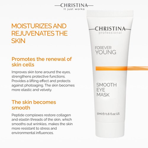 -CHRISTINA- Forever Young Smooth Eyes Facial Mask with Vitamin E | Anti-Aging Eye Care | Moisturizing Face Masks Skincare | Reduces Wrinkles | Rosacea Care | For Dry, Normal, Sensitive Skin 50ml
