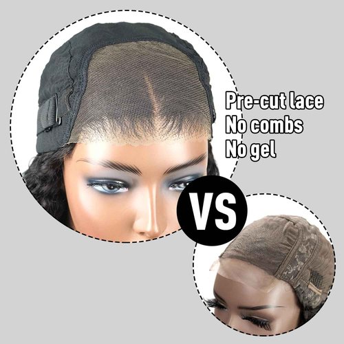 FACMOOD Wear and Go Glueless Wig Deep Wave, Glueless Wigs Human Hair Pre Plucked Pre Cut, 6x4 SKINLIKE Real HD Lace Front Closure Ready to Wear Wig Loose Curl 200% Density 22 inch