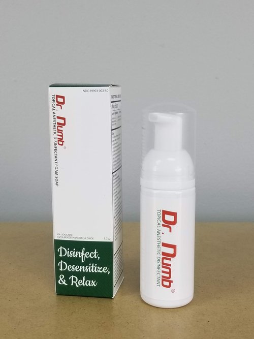 Dr. Numb 4% Lidocaine Foaming Soap with Benzethonium Chloride – Numbing Wash for Local and Anorectal Uses – 1.7 oz (5 Bottles)
