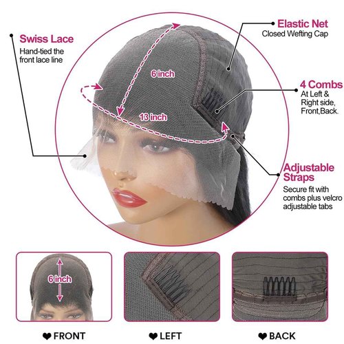 BMNH Body Wave Lace Front Wigs Human Hair Pre Plucked with Baby Hair HD Lace Front Wig 200 Density Natural Black Wig for Women Brazilian Virgin Human Hair Body Wave Wig (22 Inch)
