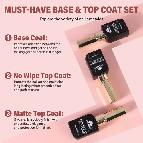 EBANKU 36Colors 0.5Oz Gel Nail Polish Set Same Color Same Bottle Soak Off Gel Polish Kit with 3PCS Base Top Matte Coat Nail Art Manicure Salon DIY at Home for Women
