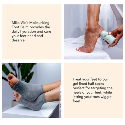 Mika Vie Foot Balm & Foot Socks | Moisturizer for Dry Cracked Feet, Urea Cream & Feet Moisturizer, It Softens & Exfoliates Skin