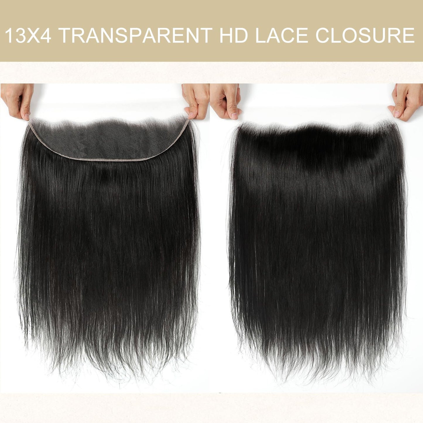 13x4 Straight Frontal Transparent HD Closure Human Hair Brazilian Virgin Hair Ear To Ear Lace Frontal Closure Pre Plucked With Baby Hair Natural Colo 20inch