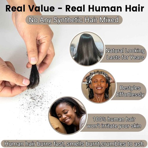 QDOMEIAI 14 Inch HD Lace Closure 4x4 Body Wave Human Hair, Swiss Invisible Lace with Pre Plucked Hairline, Baby Hair and Single Knot