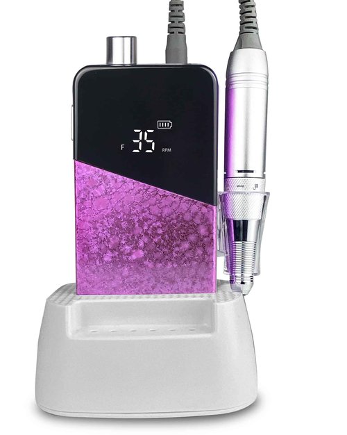 Electric Nail Drill Machine,Lumcrissy Colorful Rechargeable 35000 RPM Nail Drill Portable E-File with Detachable Battery,Portable Electric Acrylic Nail Tools ,Polishing,Nail Removing (Pink)