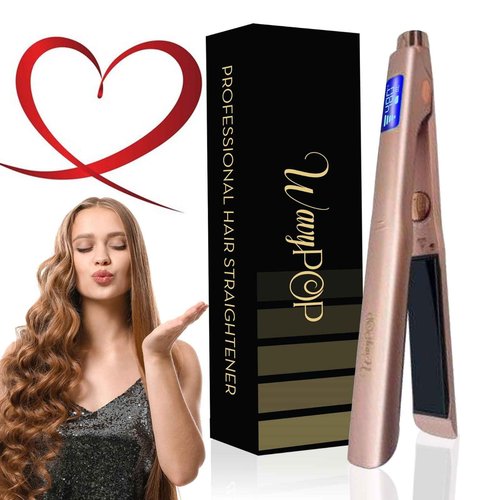 2 in 1 Professional Dual-Voltage Titanium Flat Iron Hair Straightener | up to 480°F | 10s Heat-Up | Straightening Iron & Hair Curling Wand 1.25" with Ceramic MCH Fast Heat, Auto Shut Off