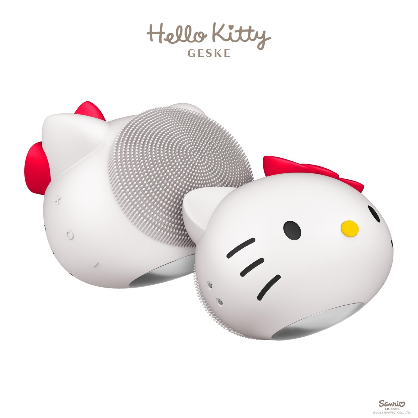 GESKE x Hello Kitty SmartAppGuided™ Sonic Facial Brush | 4 in 1 | Electric Facial Cleansing Brush | Cleansing Brush | Vibrating Facial Brush | Skin Cleansing | Skincare | Gentle Face-Cleansing