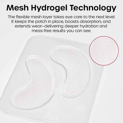 The Man Mesh Hydrogel Under Eye Patches for Men - Cooling, Hydrating & Firming Eye Masks for Dark Circles & Puffiness - Men's Anti-Aging Patches with Hyaluronic Acid, Collagen & Vitamin E. (12 Pairs)