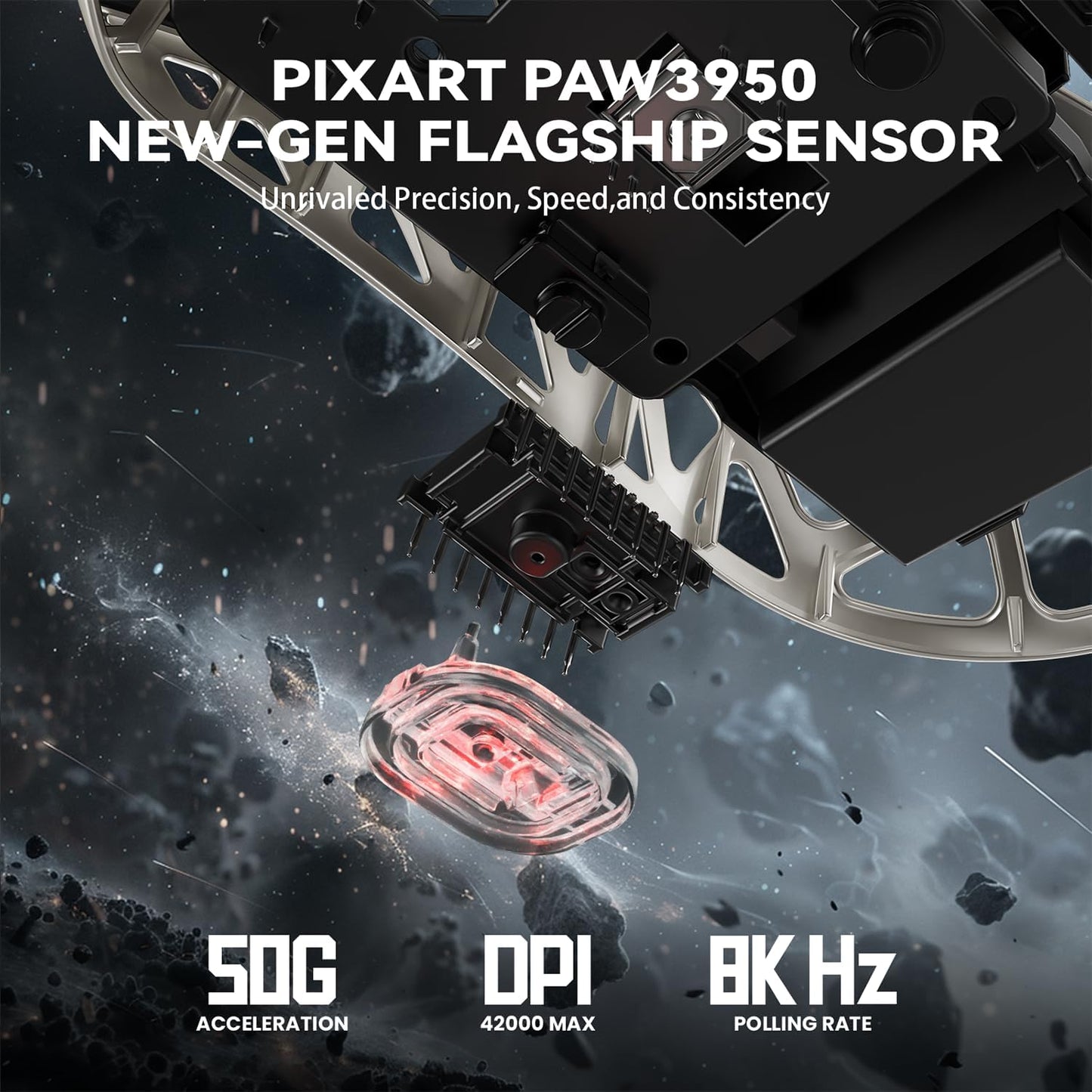 ZIYOU LANG x Attack Shark R2 Superlight Wireless Gaming Mouse,Magnesium Alloy, PixArt PAW3950 Sensor,Adjustable 42K DPI,8K Hz Polling Rate,5 Programmable Button,Long Battery Life,PC/Mac/Xbox/PS-Grey