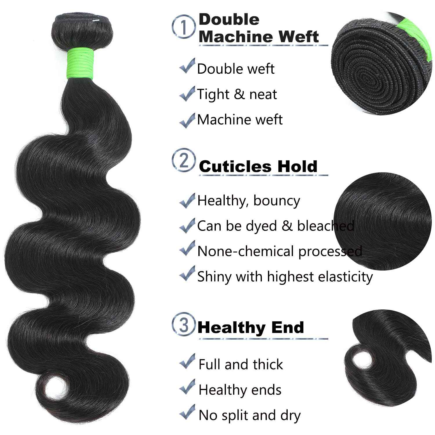 12A Body Wave Bundles Human Hair 18 20 22 Inch Human Hair Bundles 100% Unprocessed Brazilian Virgin Hair 3 Bundles Deals Natural Black Extensions