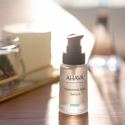 AHAVA Hyaluronic Acid Serum - Transparent silky serum to upsurge the skin’s moisture, maintains moisture level, smooths dehydration lines, with Osmoter, Matrixyl 3000, Allontoin & ATPeptide, 1 Fl.Oz