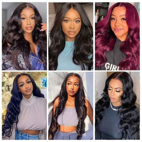 Segsavor 13x4 lace front wigs human hair 180% density Brazilian Virgin Hair Glueless Human Hair Wigs Pre Plucked Body Wave Hd Lace Frontal Human Wigs for Black Women (natural color, 18inch)
