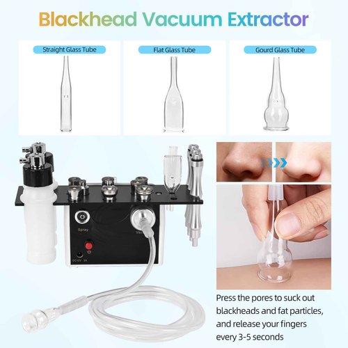 Diamond Micro-Derma-Dermabrasion Machine, 3 IN 1 Dermabrasion Facial Machine 0-68cmHg Suction Power, Professional Diamond Glow Facial Machine with Spray Kit, Home Use Facial Skin Care Equipment