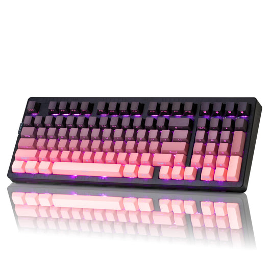 ZORNHER ZH980 Wireless Mechanical Gaming Keyboard,95% Pink Hot-Swappable Custom Creamy Keyboard with Number Pad,Lighted Up PBT Keycaps,Pre-lubed Linear Switches,RGB Backlit,2.4GHz/USB-C/BT5.0
