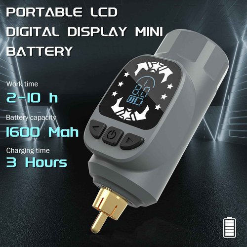 HAWINK Wireless Tattoo Kit Rotary Machine with Wireless 2 Battery Power 30 Mix Needles for Artists and Beginners CNCQ1P155-1